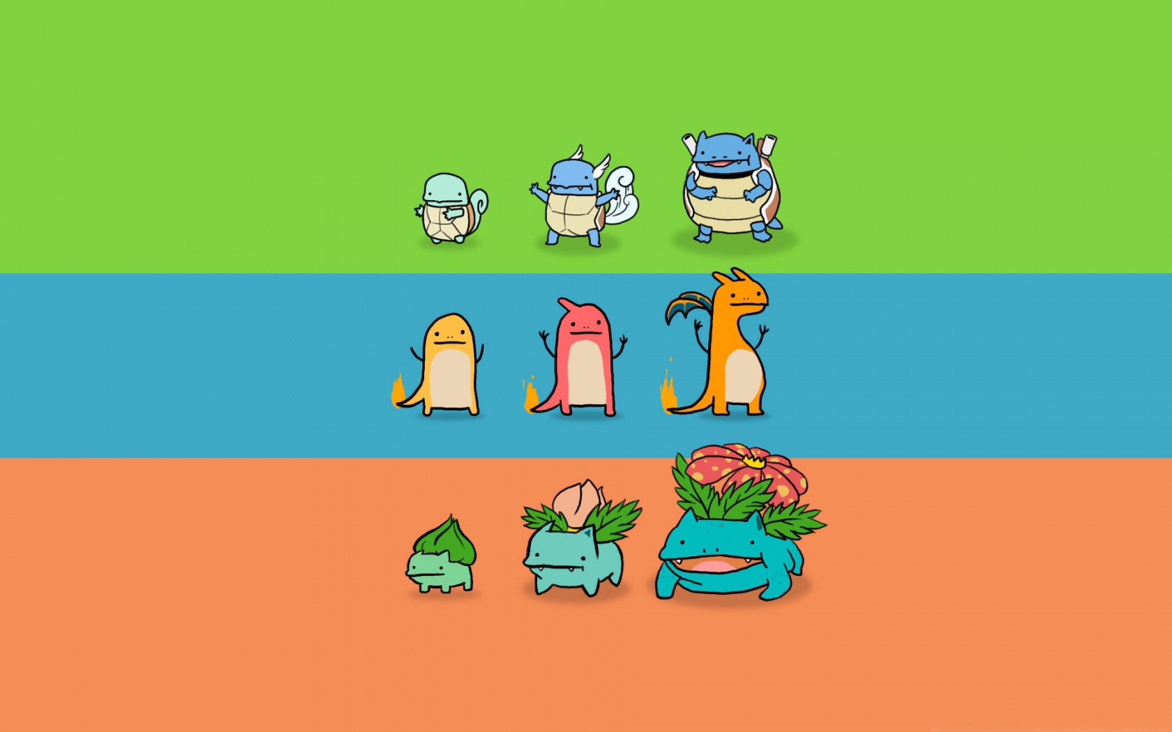 Bulbasaur Charmander And Squirtle