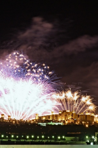 Burj Al Arab Night Lights Fireworks Dubai Uae United Arab