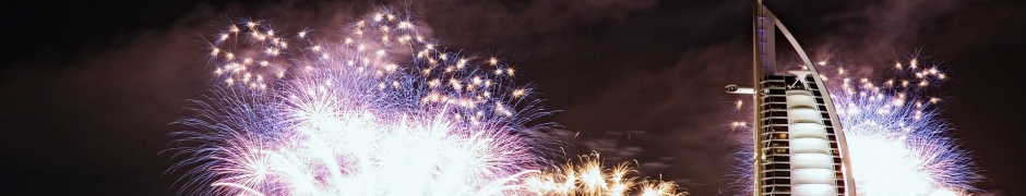 Burj Al Arab Night Lights Fireworks Dubai Uae United Arab