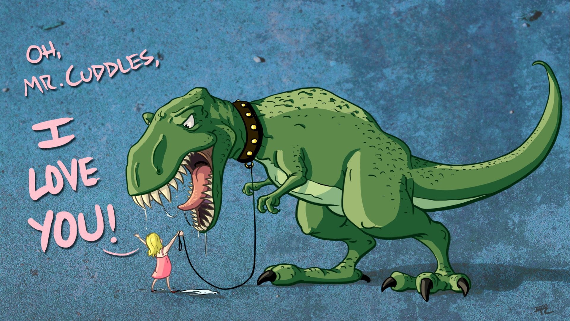 Cartoons Dinosaurs Children Funny Leash Tyrannosaurus Rex