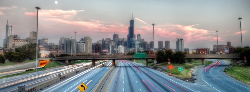Chicago Usa Highway Road City Landscape