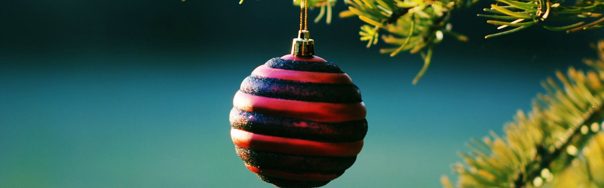 Christmas Balls On Pine Tree