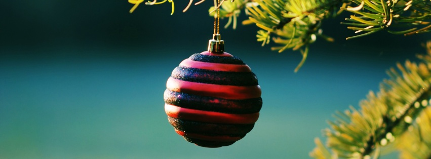 Christmas Balls On Pine Tree