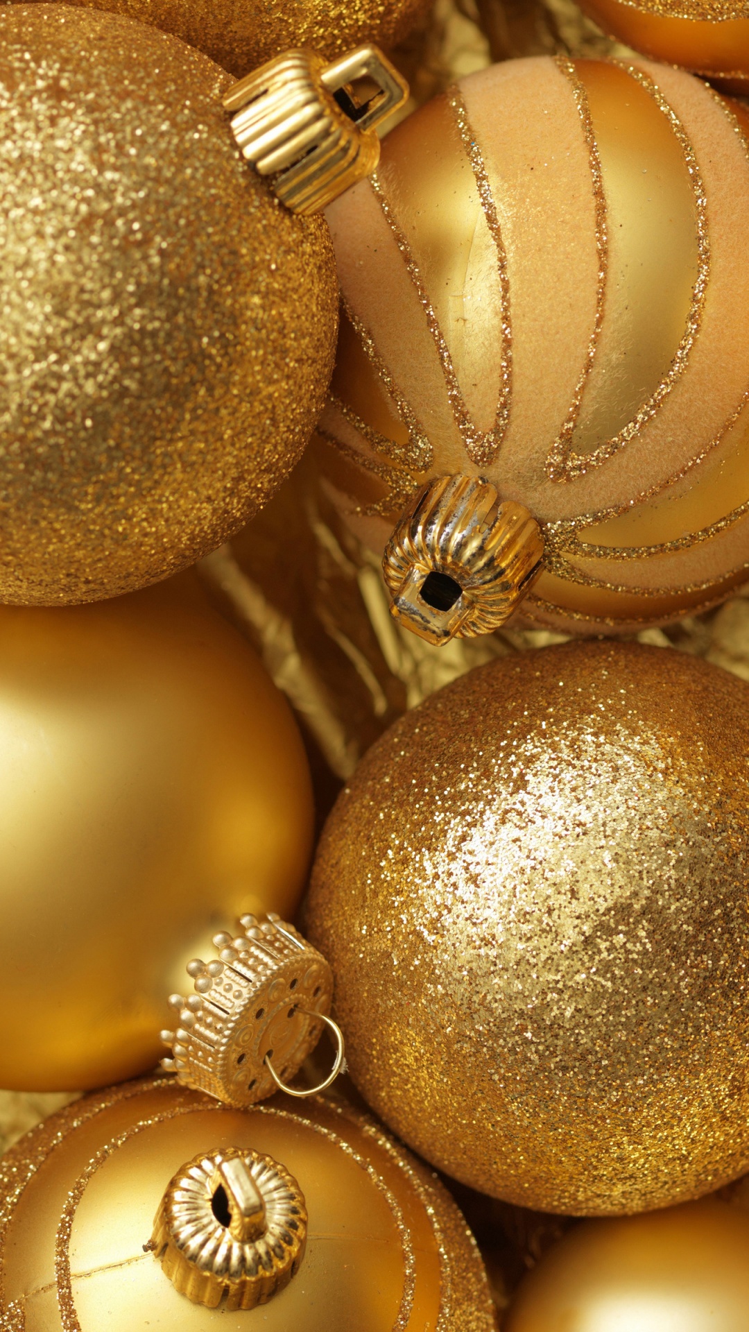 Christmas New Year Balls Gold Color