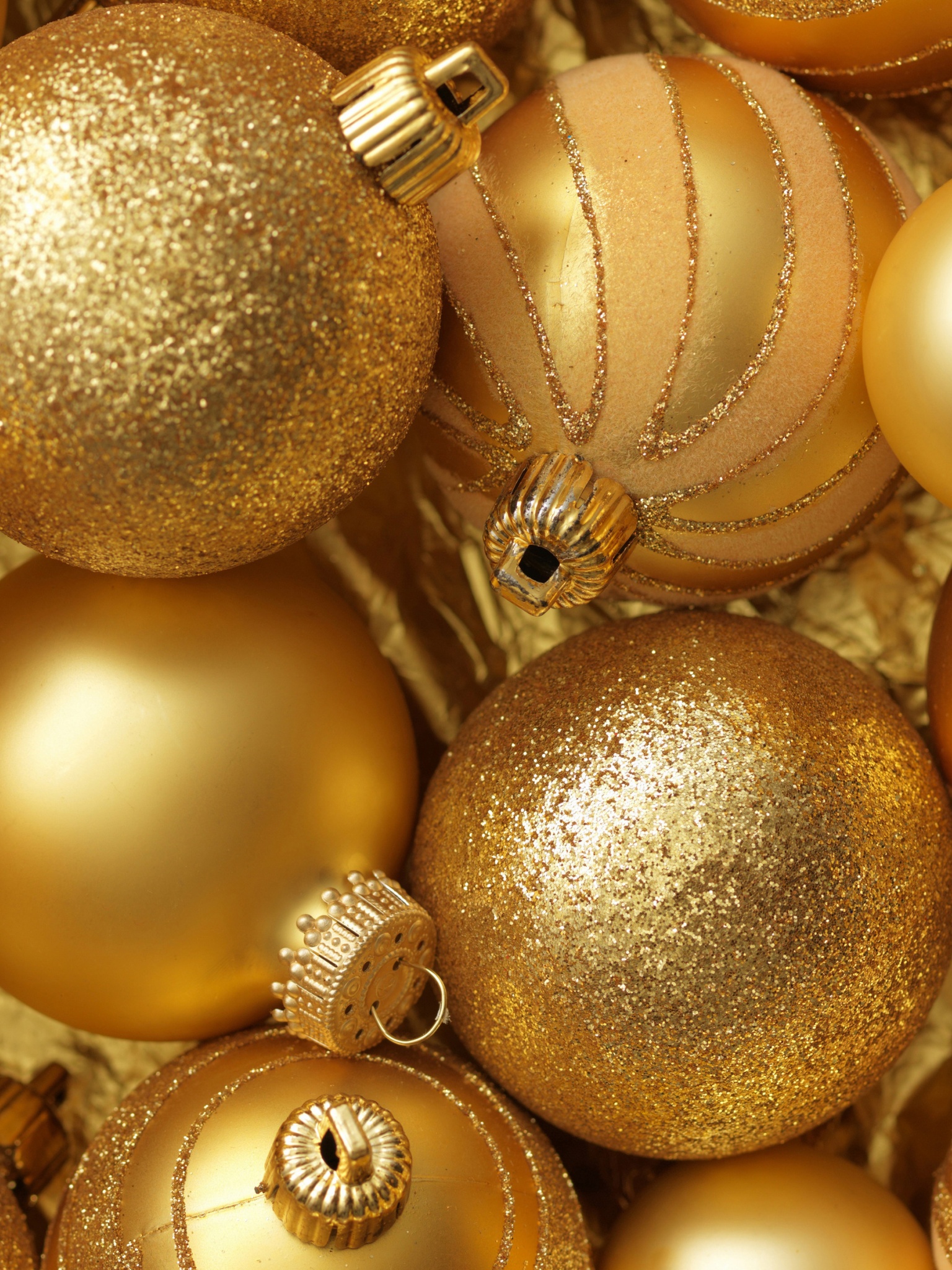 Christmas New Year Balls Gold Color