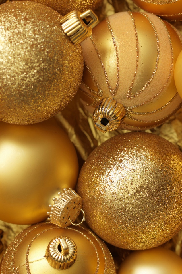 Christmas New Year Balls Gold Color