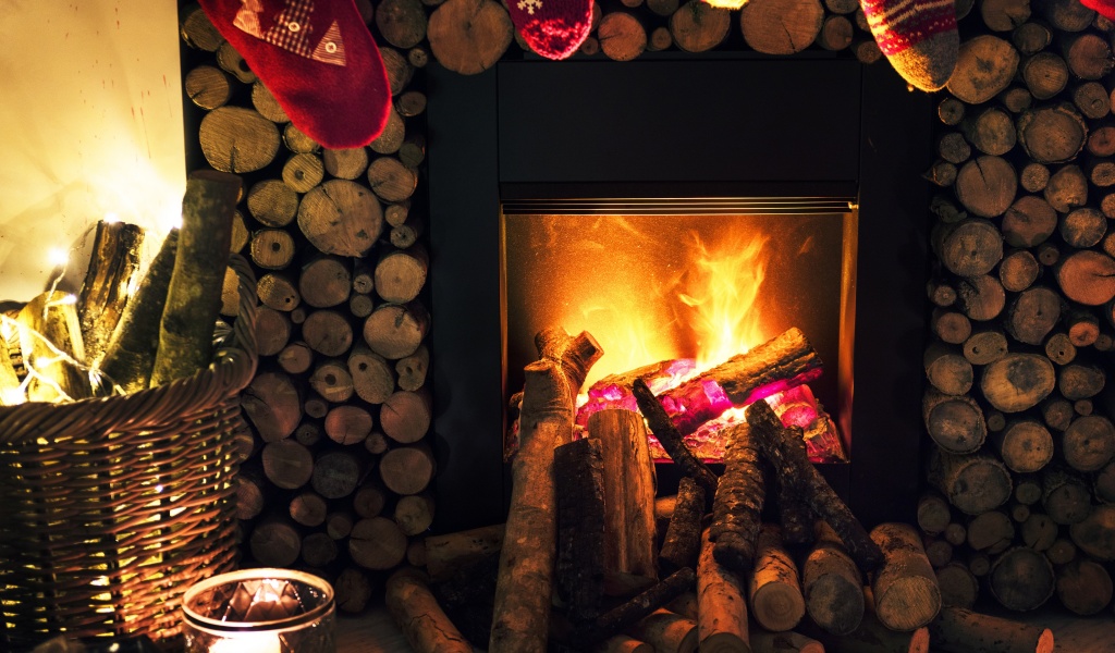 Christmas New Year Fireplace