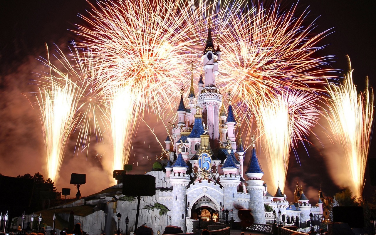 Cinderella Castle Disneyland Fireworks Paris France