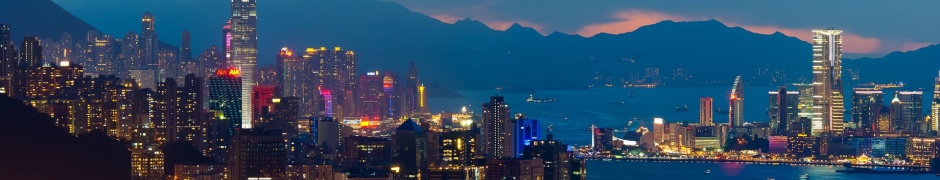 City Night Building Hong Kong