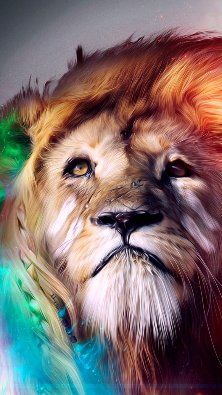 Colorful Abstract Art Lion