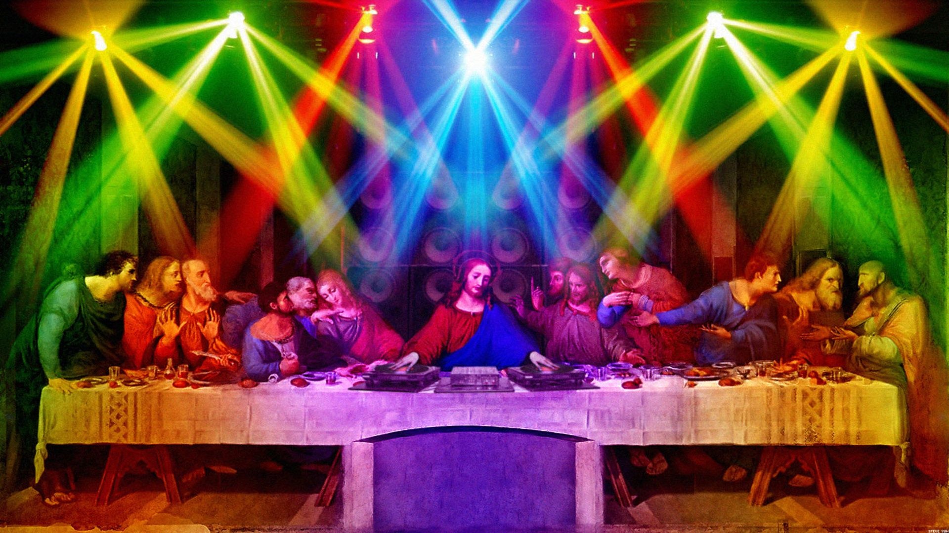 Colorful Funny Djs Last Rainbows Jesus Christ Scenes Sacreligious