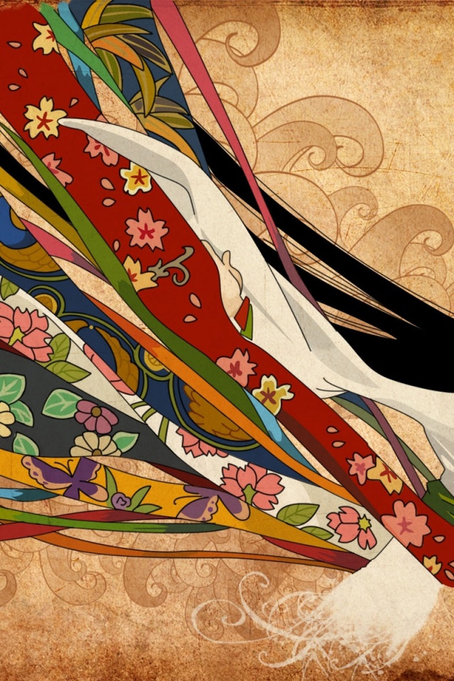 Colorful Long Hair Kimono