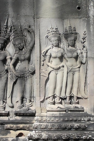 Devatas Stone Carvings Angkor Wat Siem Reap Cambodia