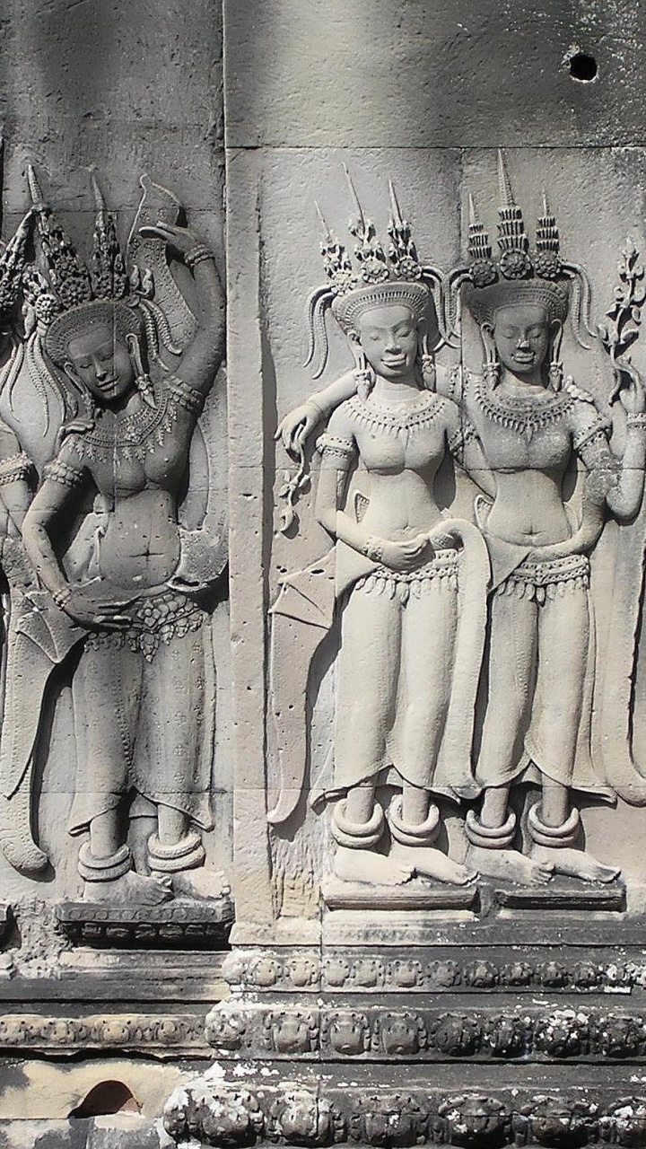 Devatas Stone Carvings Angkor Wat Siem Reap Cambodia