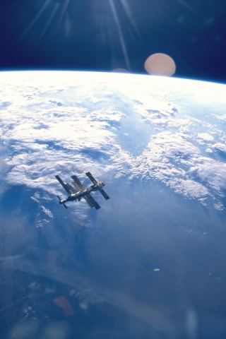 Earth And Space Station Mir