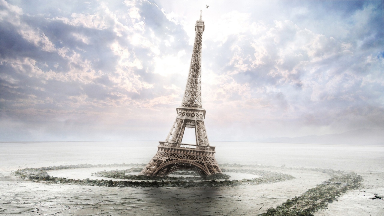 Eiffel Tower Clouds Crack Quagmire Swamp
