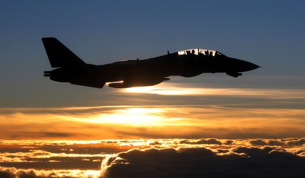 F 14 Tomcat Sunset