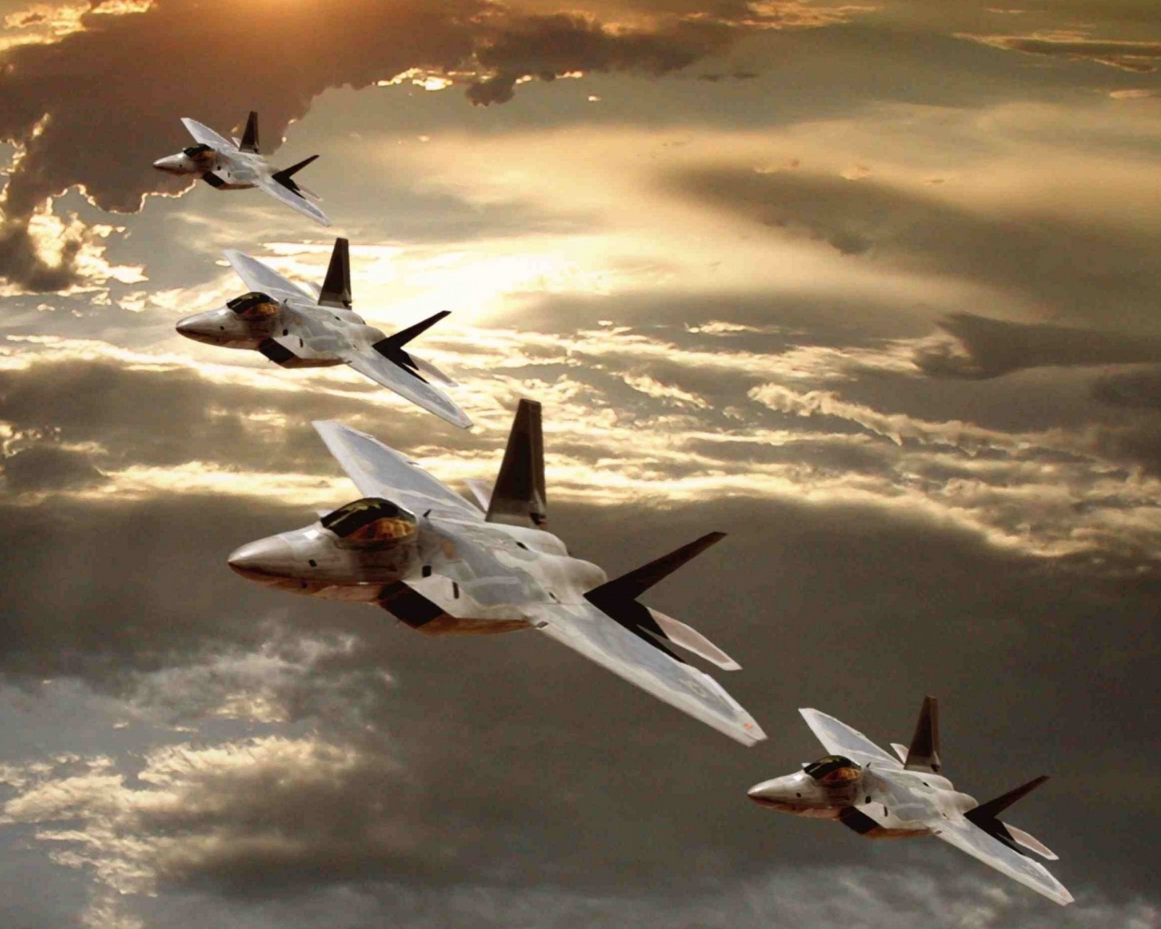 F-22 Raptor Flight Formation