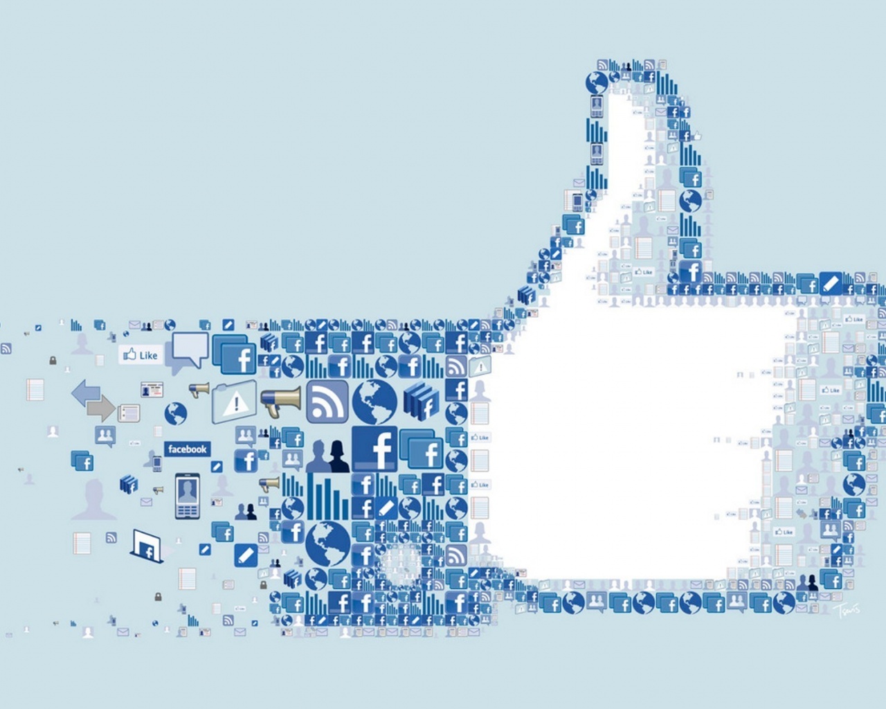 Facebook Icons Collage Logo Social Network I Like You