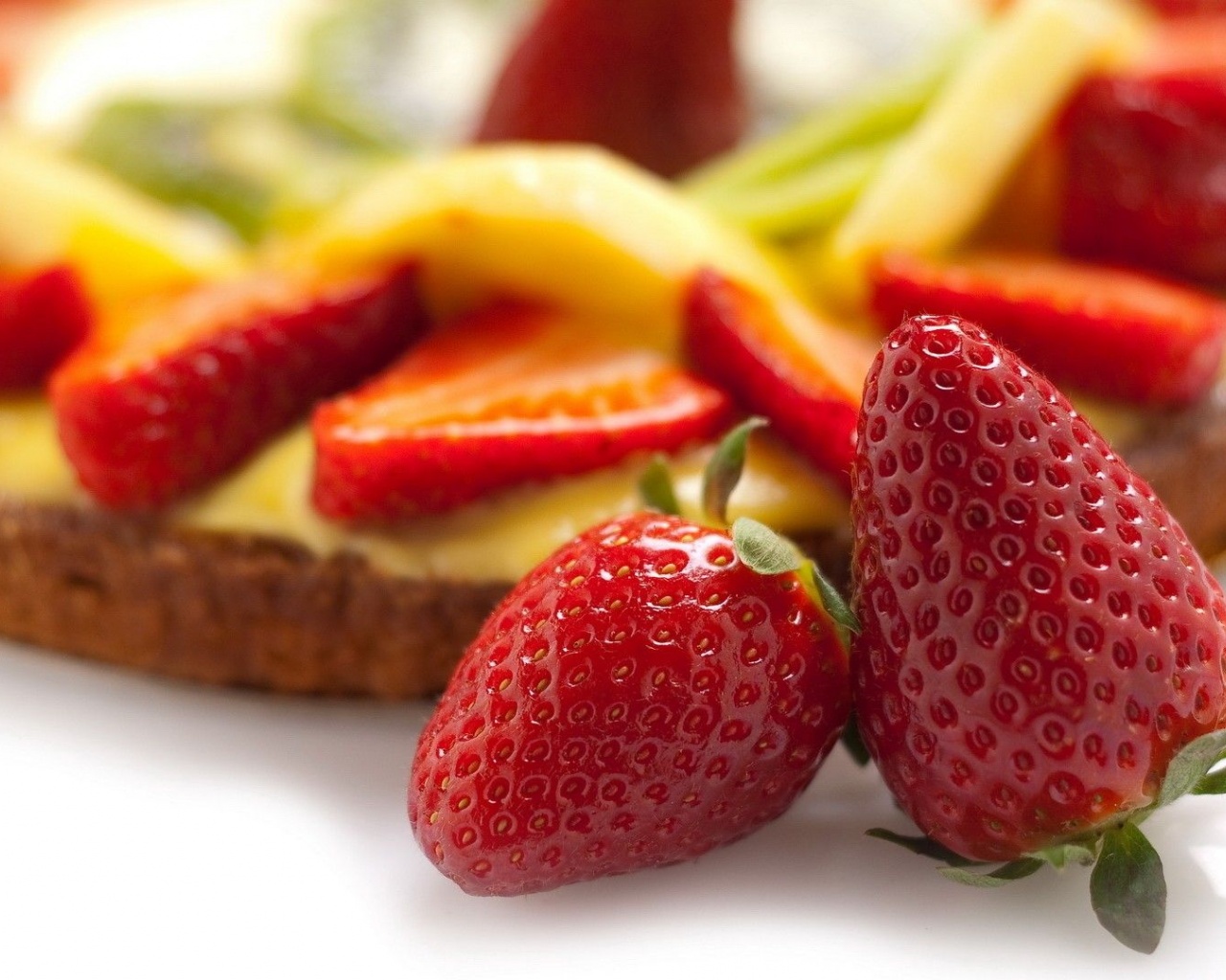 Food Cake Pie Strawberries