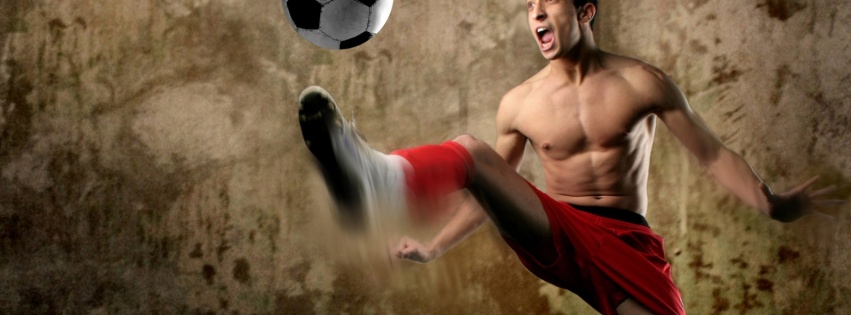 Footballer Kick A Ball