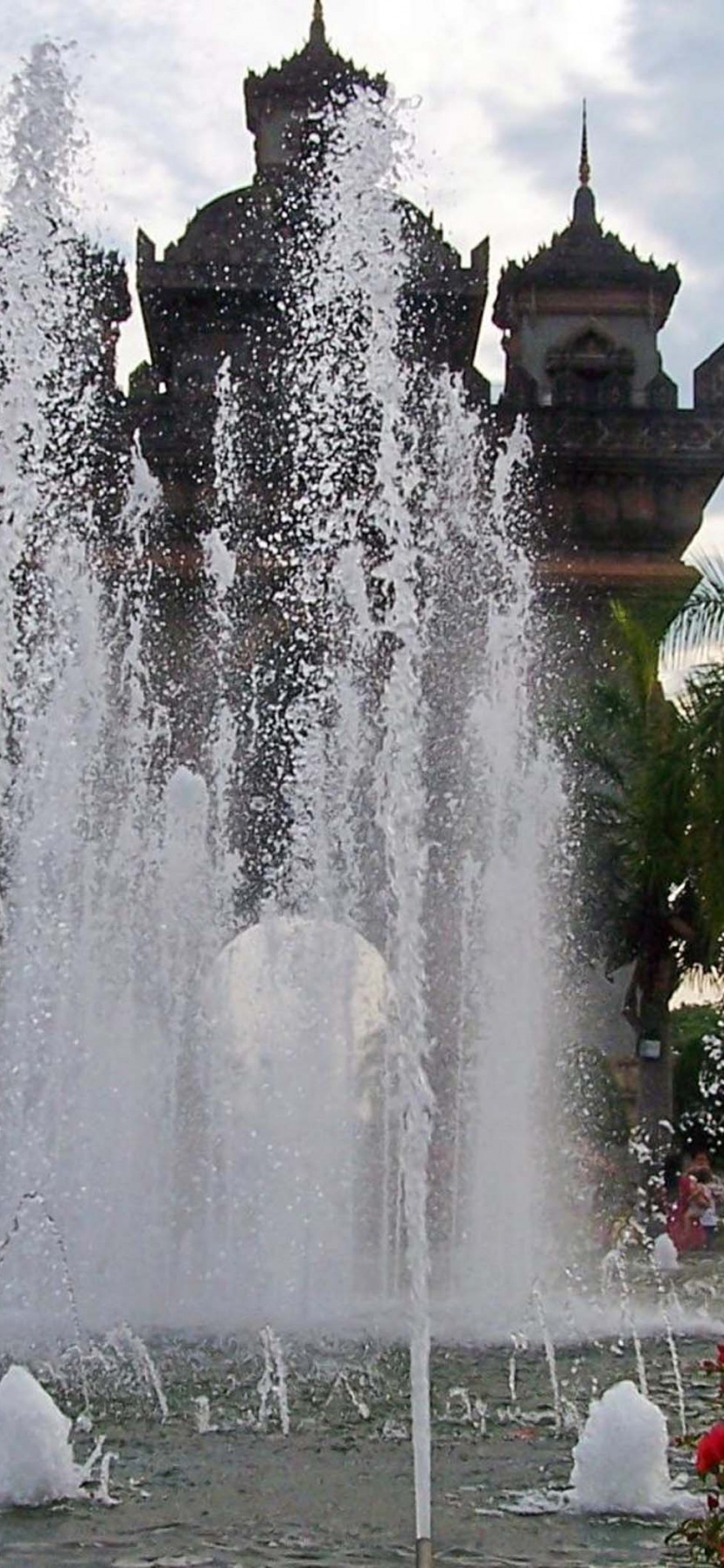 Fountain In Front Of The Victory Gate Vientiane Prefecture Laos