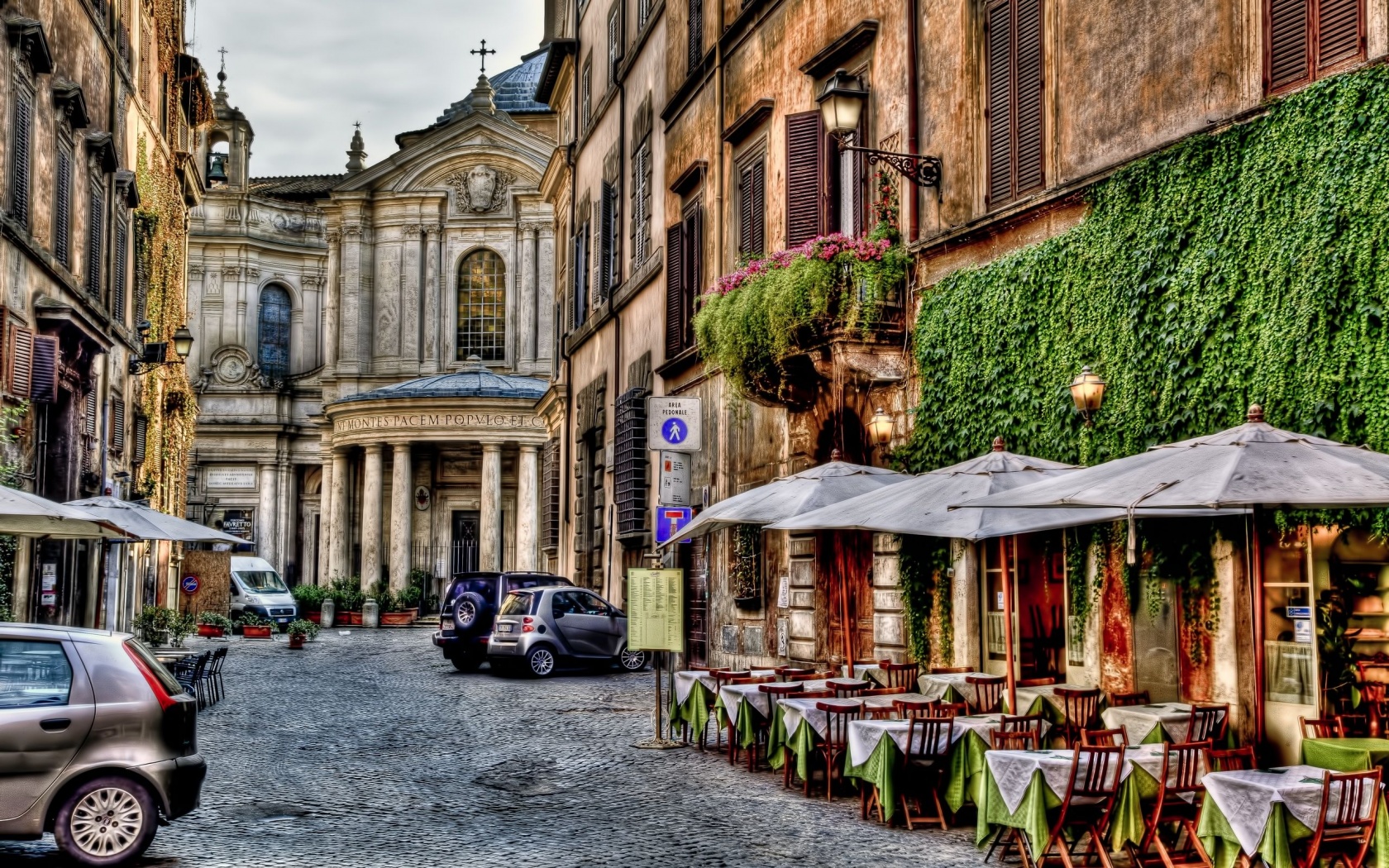 Good Morningrome Alley Architecture Beautiful Buildings Cafe City Colorful Flowers Houses Italy Morning Nature Old Peaceful Roma Sky Street