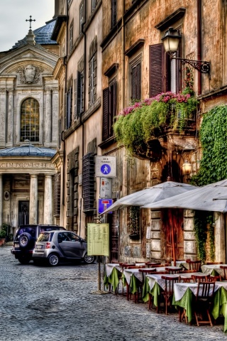 Good Morningrome Alley Architecture Beautiful Buildings Cafe City Colorful Flowers Houses Italy Morning Nature Old Peaceful Roma Sky Street