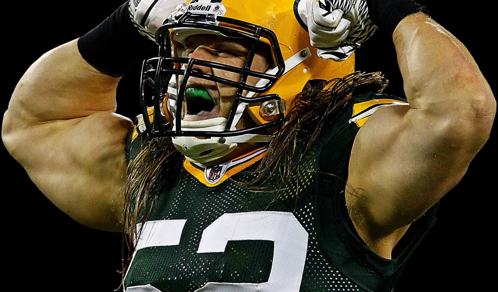 Green Bay Packers American Football Clay Matthews Flexing