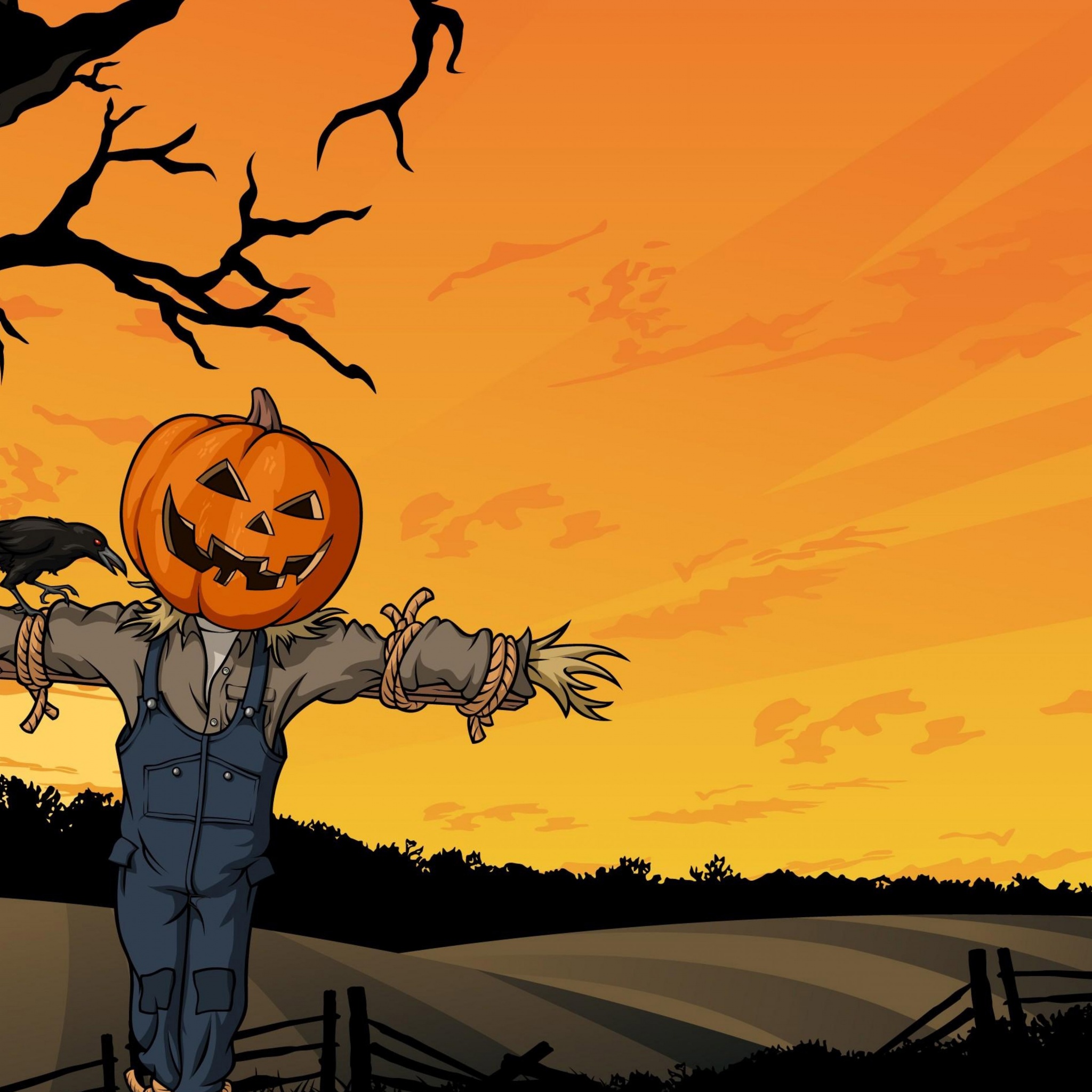 Halloween Scarecrow In The Field