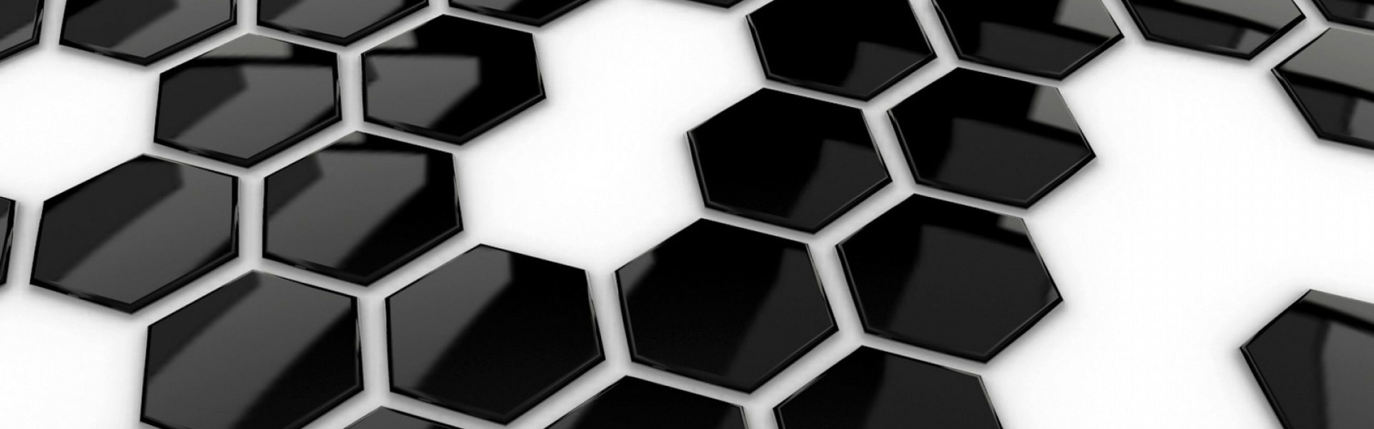 Hexagons Black White