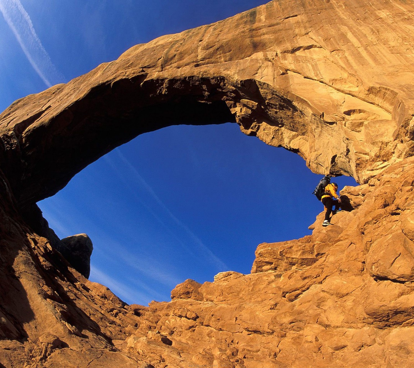 Hiking Arches National Park Utah Usa Sandstone