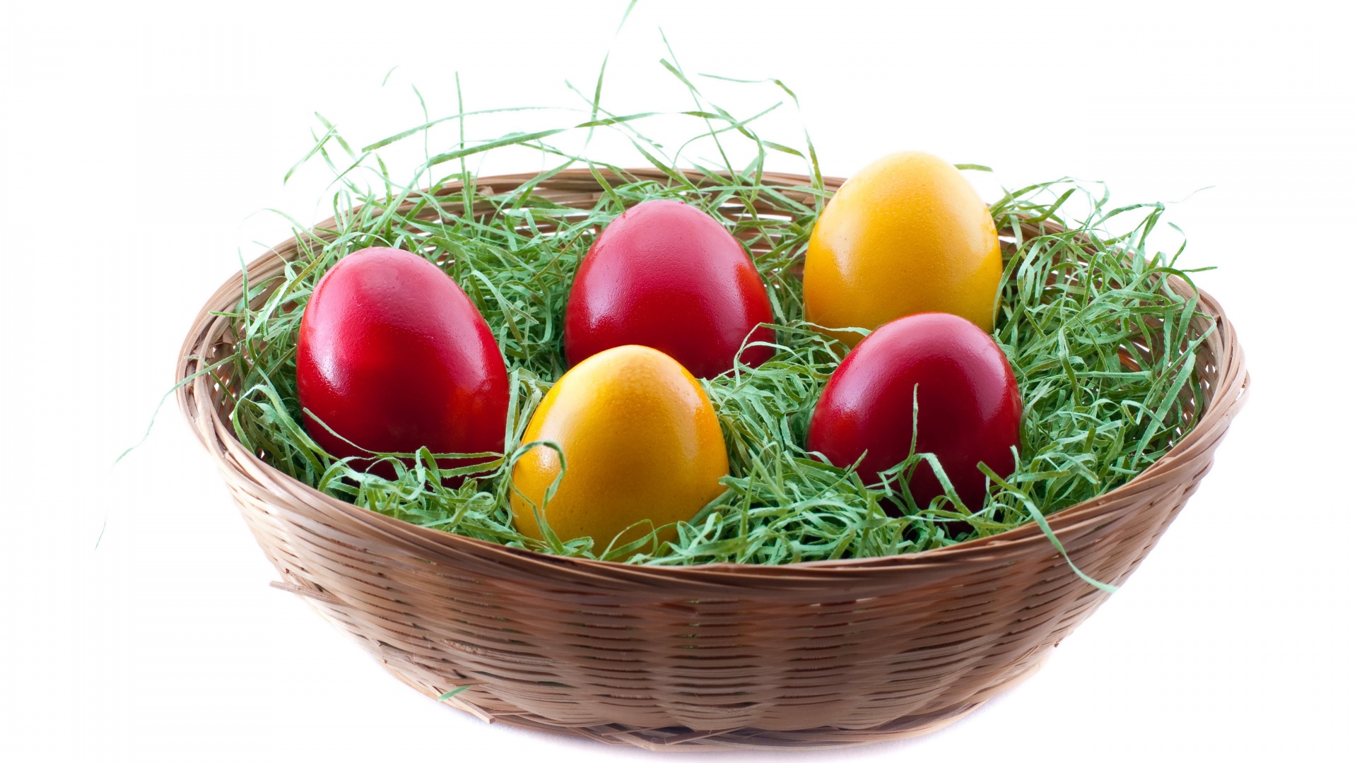 Holidays Easter Eggs In Basket