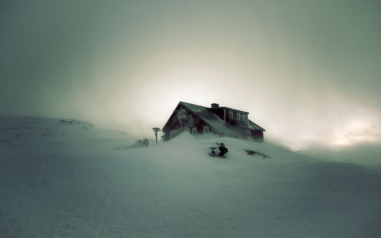 House Under The Snow Snow Storm