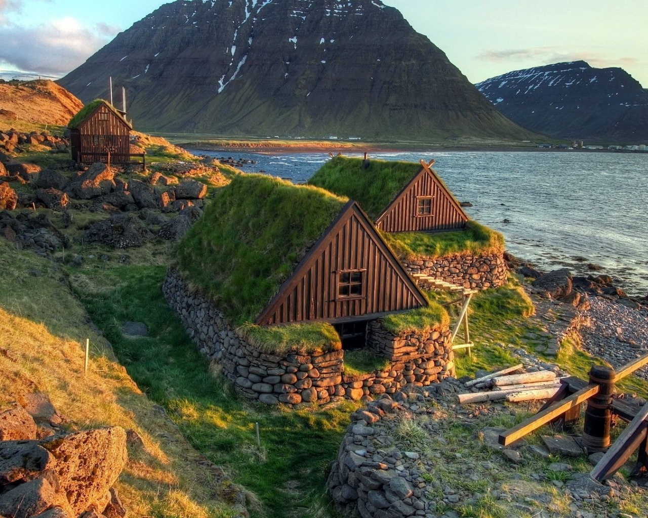 Houses Iceland Beautiful Nature Landscapes