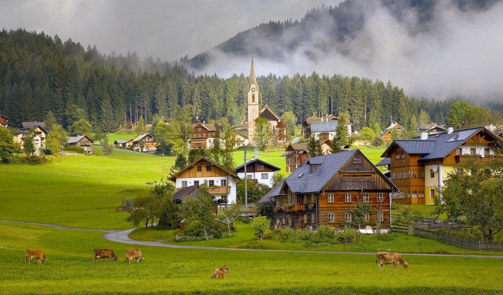 Houses Life Austria Village Beautiful Nature Landscapes