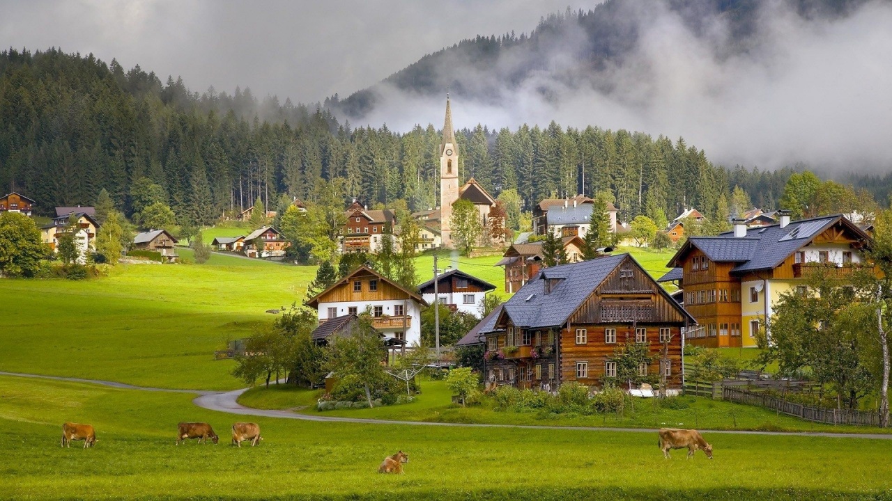 Houses Life Austria Village Beautiful Nature Landscapes