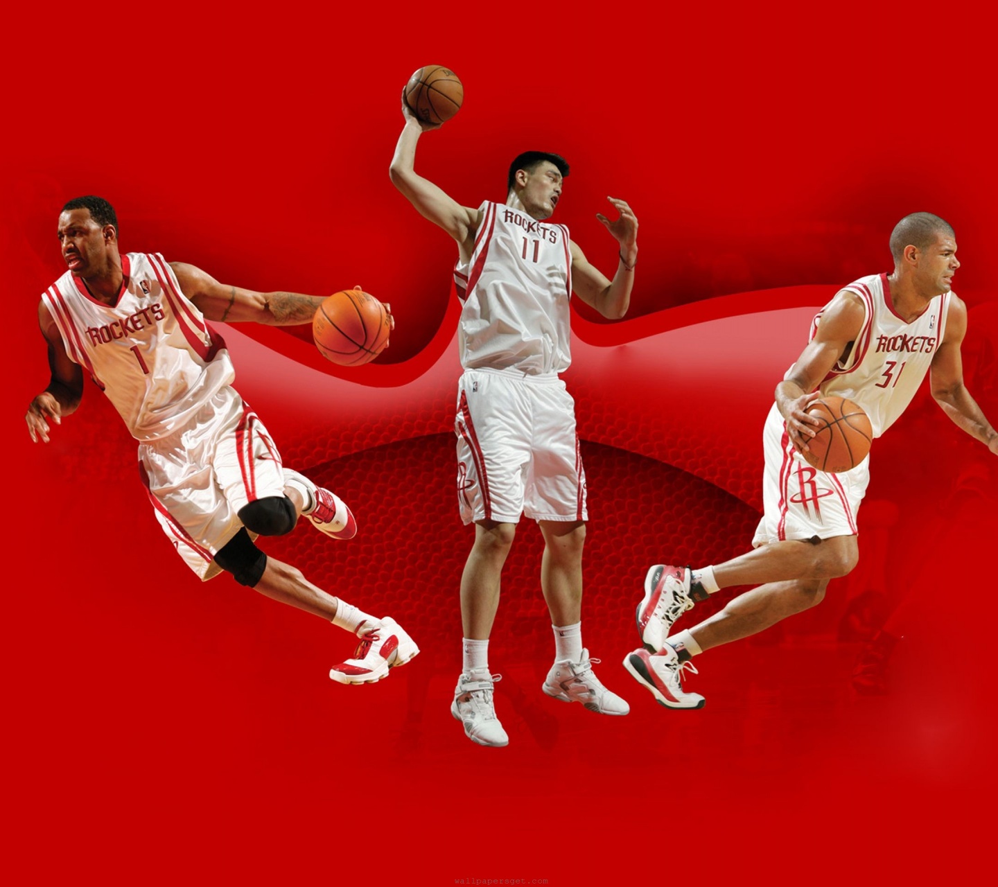 Houston Rockets Nba American Basketball Yao Ming Luis Scola Tracy Mcgrady