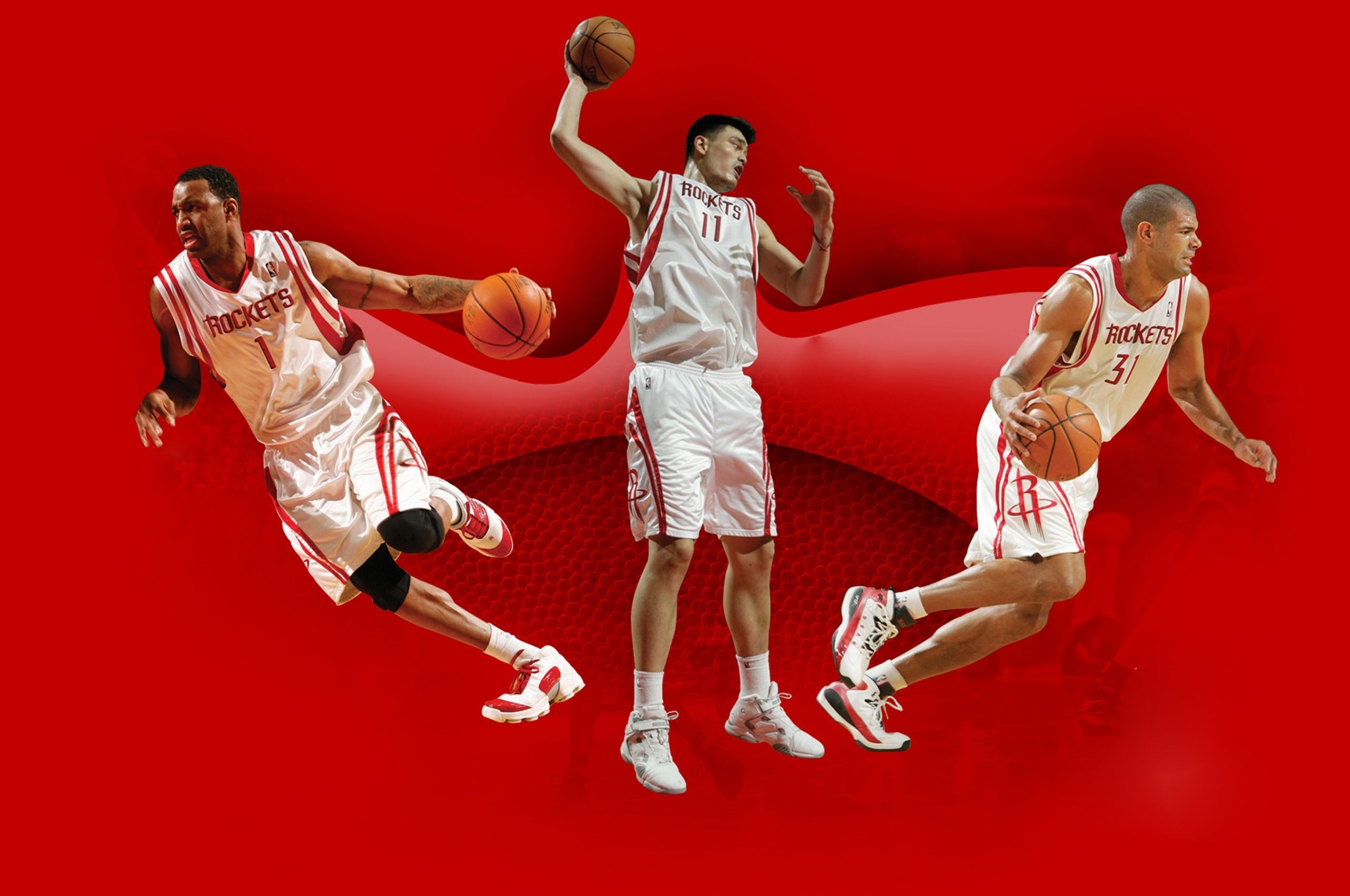 Houston Rockets Nba American Basketball Yao Ming Luis Scola Tracy Mcgrady