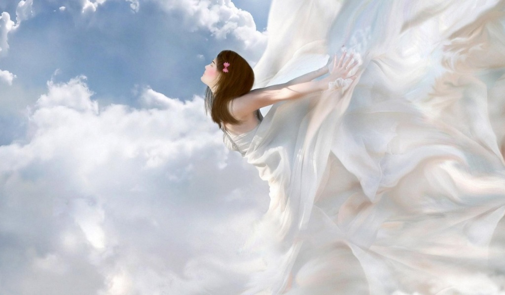 I Believe I Can Fly Believe Cloud Day Dress Fantasy Girl Sky Sun White