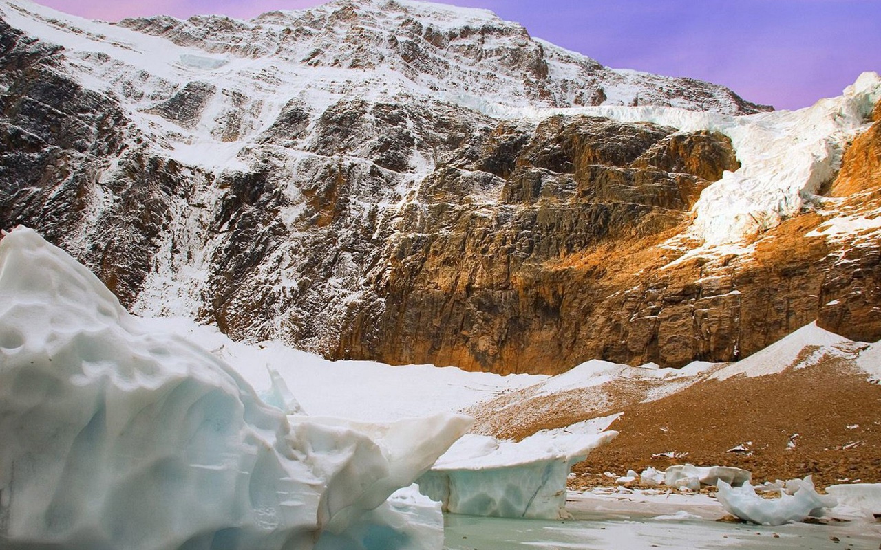 Ice Flow Angel Glacier Jasper National Park Alberta