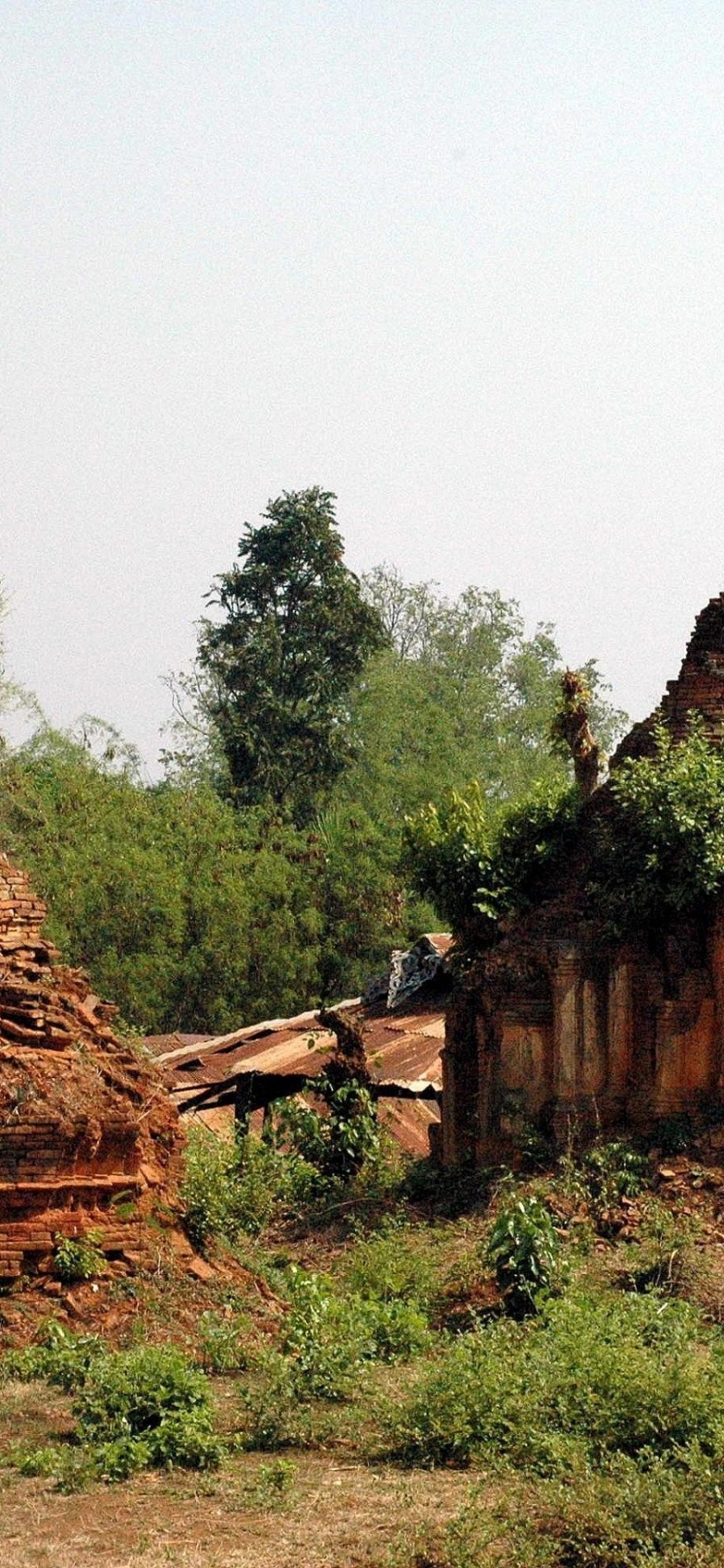 Indein Stupa Complex Ancient Ruins Buildings Burma