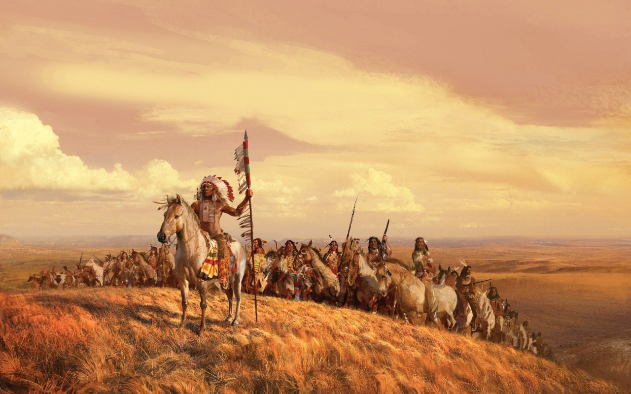 Indians Soldiers On Horses