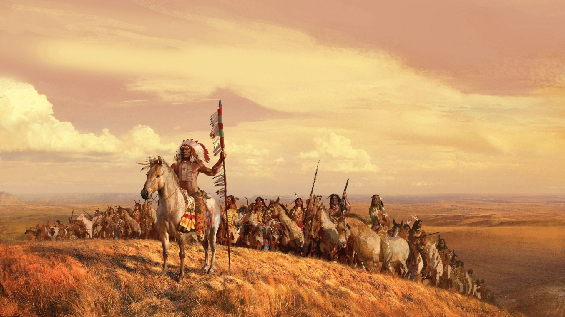 Indians Soldiers On Horses