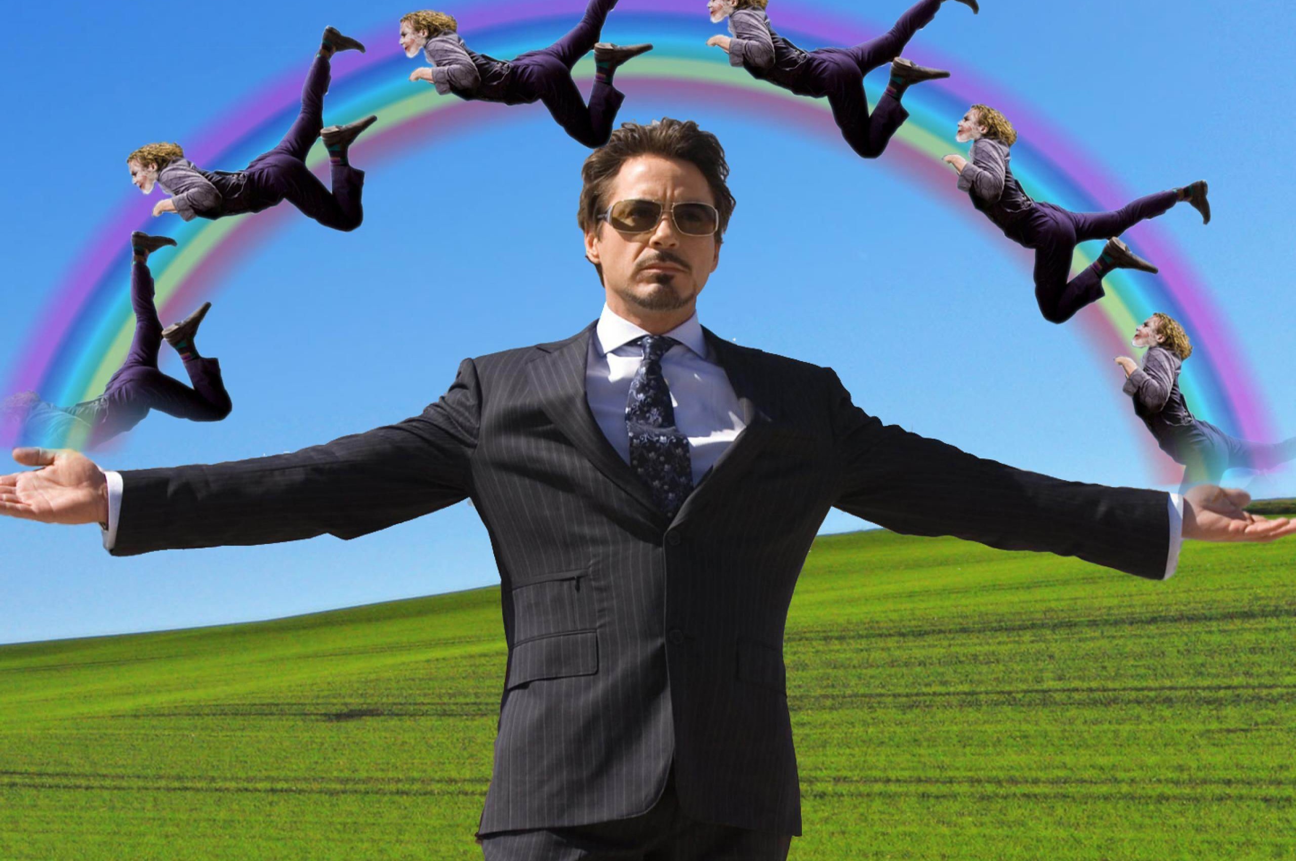 Iron Man The Joker Funny Rainbows Tony Stark Robert Downey Jr
