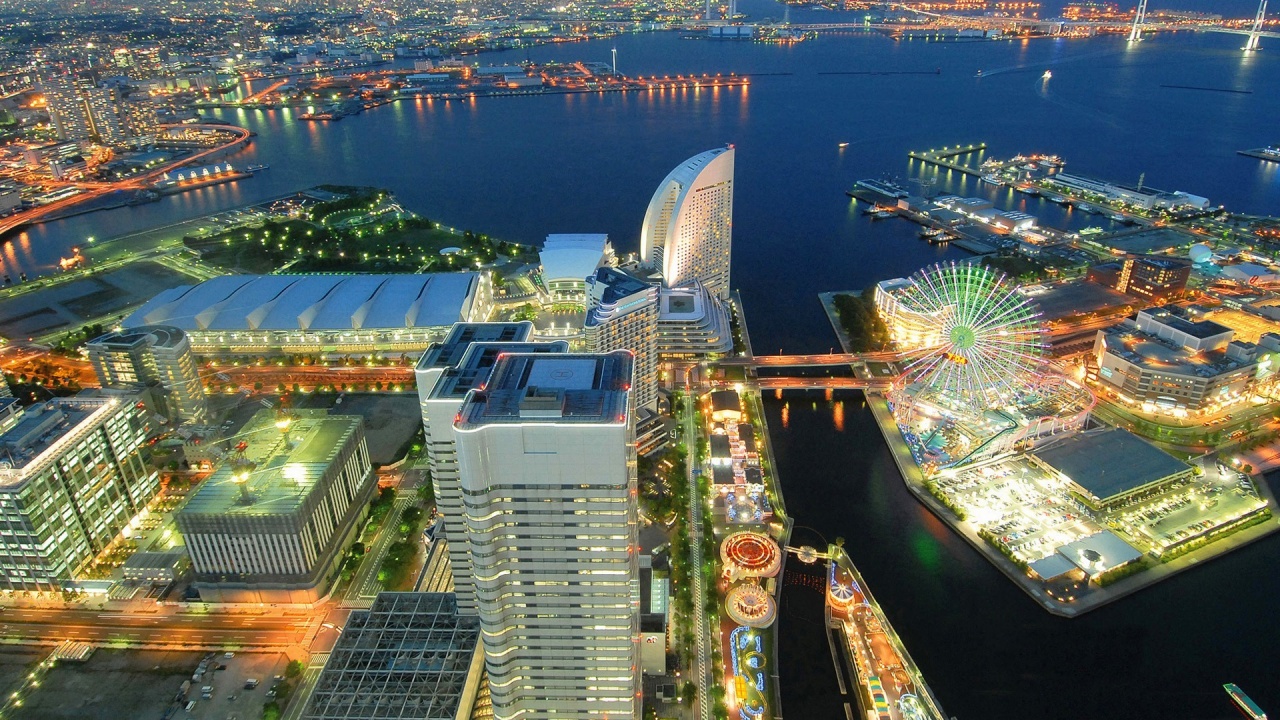 Japan Port City Night Lights Sea