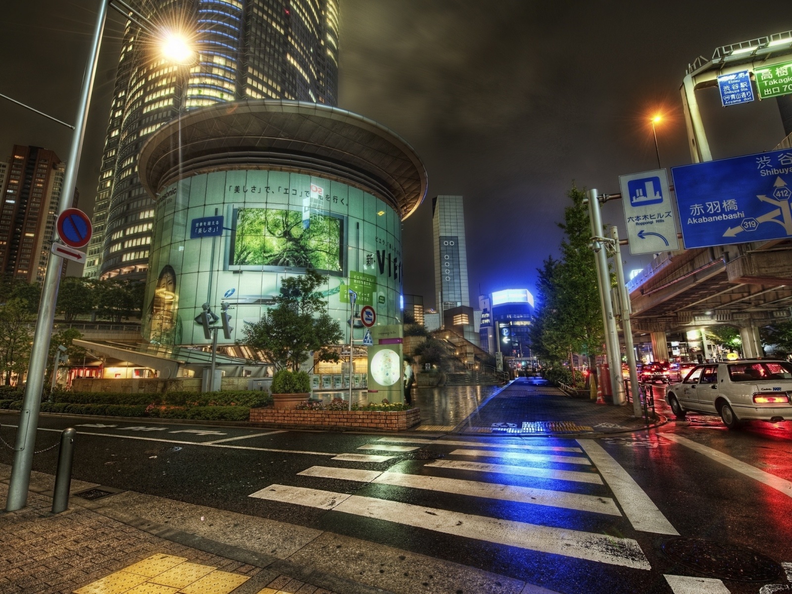 Japan Street Road Night Metropolis City Landscape