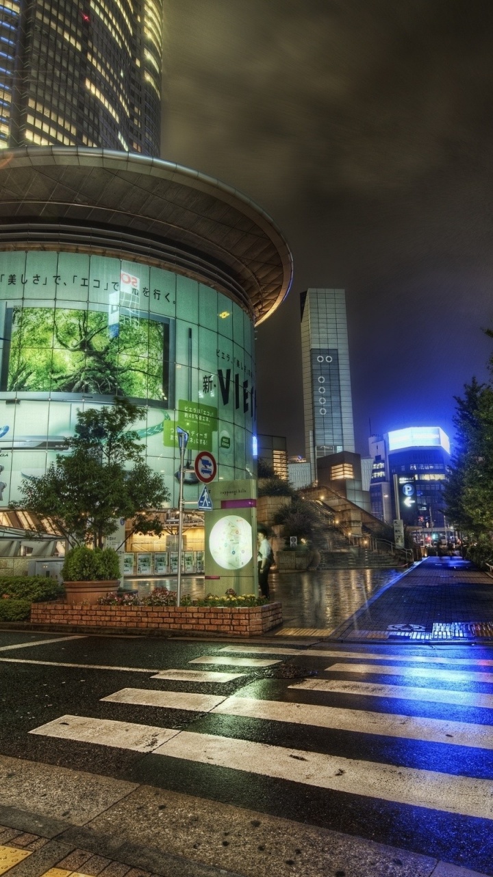 Japan Street Road Night Metropolis City Landscape