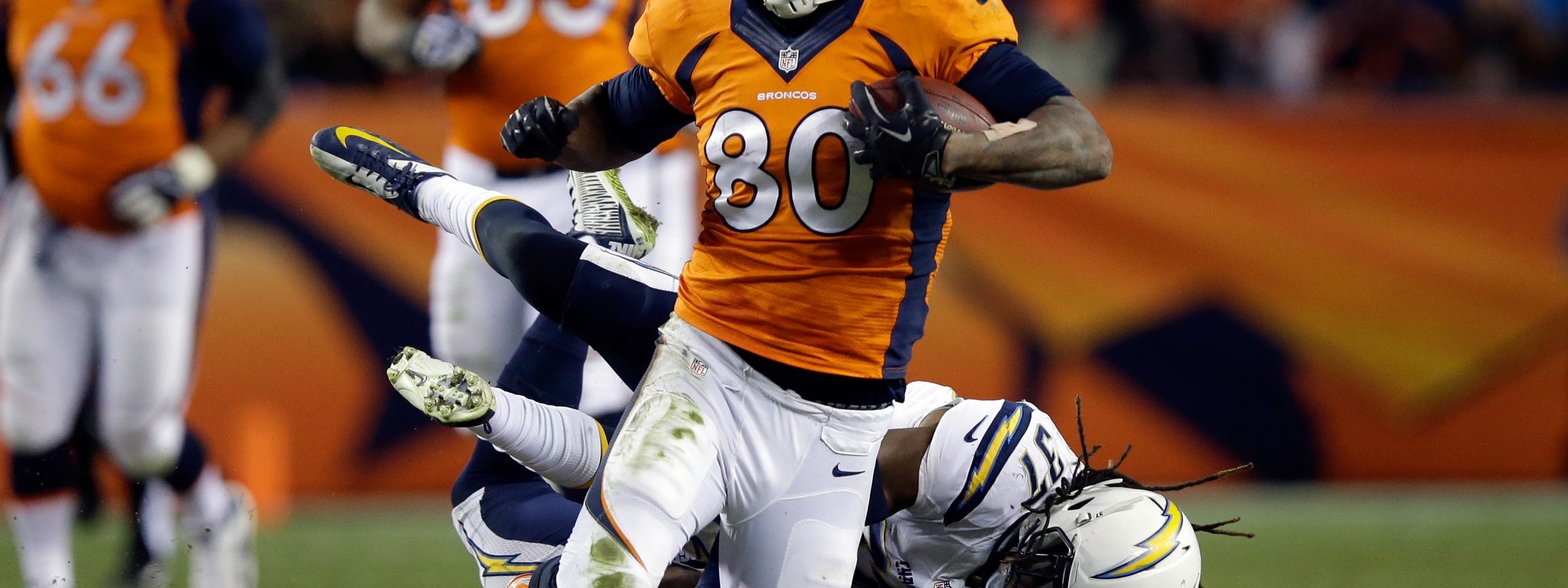 Julius Thomas Is Tackled By Addae