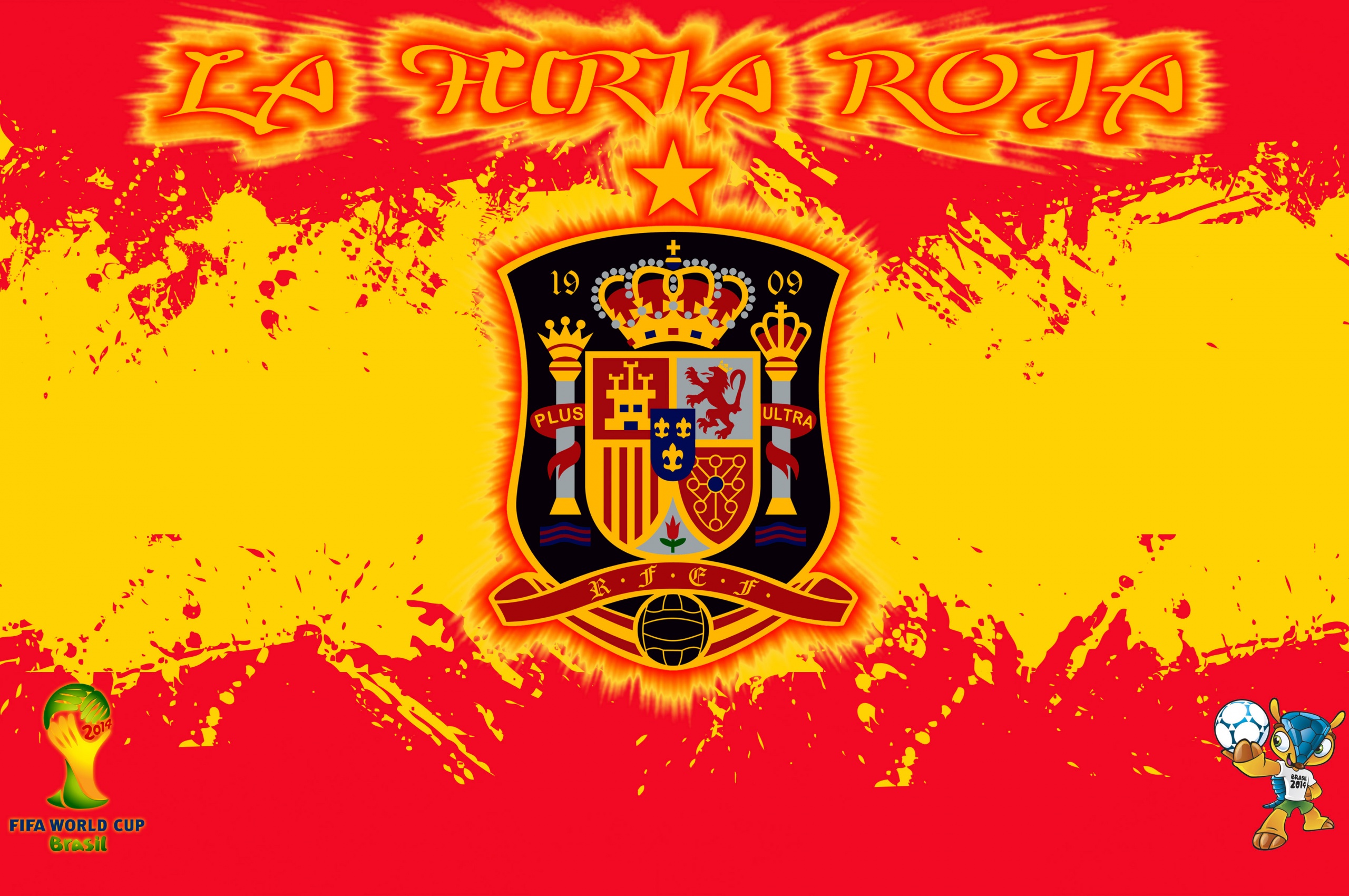 La Furia Roja Spain Football Crest Logo